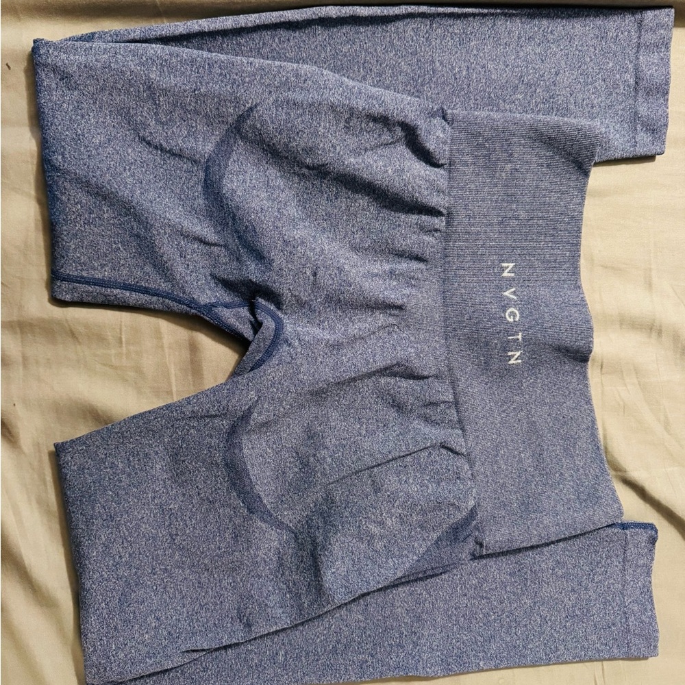 NVGTN Heathered Indigo Blue High-Waisted Leggings - Picture 2 of 4